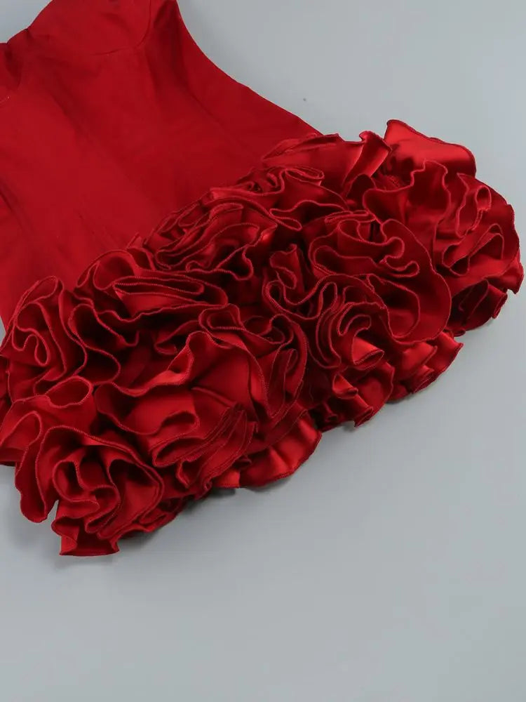 Red Strapless Mini Cocktail Dress for Women - Image 16