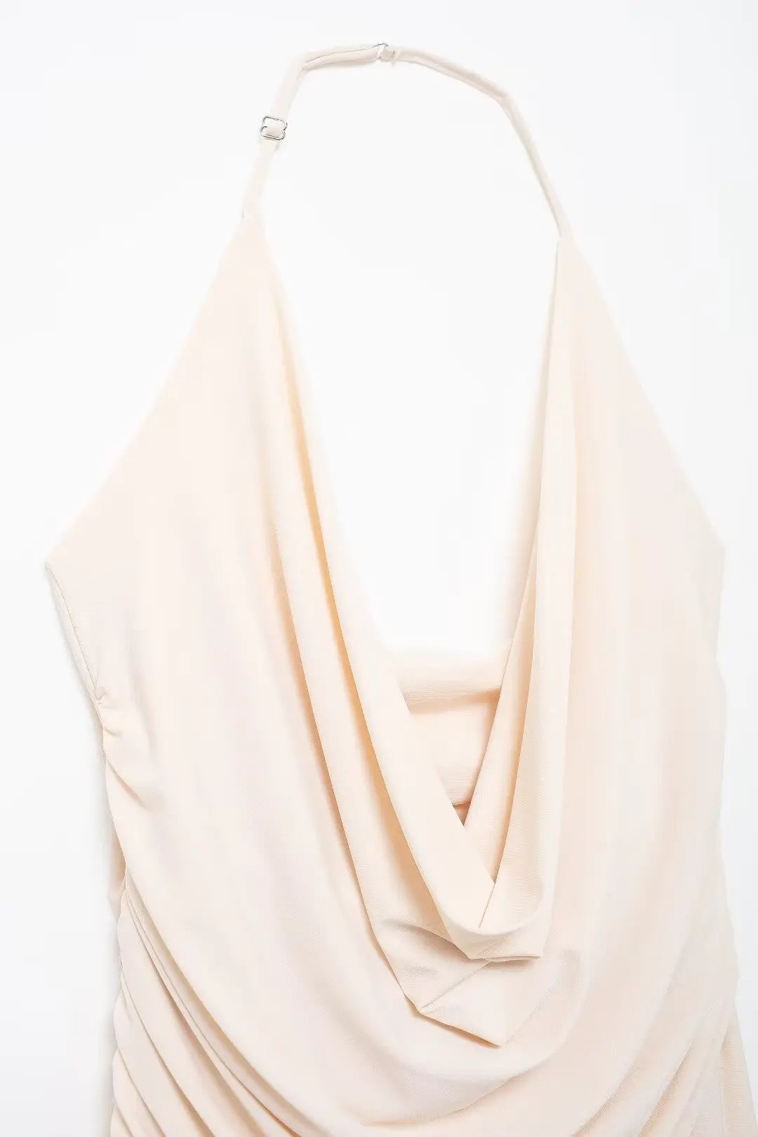 Elegant Backless Draped Halter Neck Long Dress - Image 13