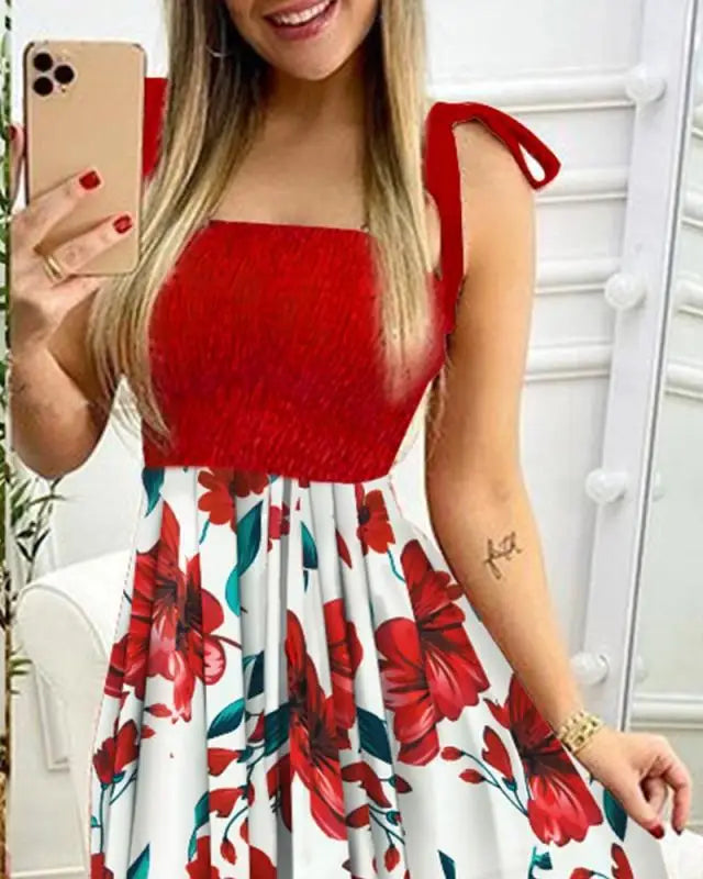 Elegant Floral Maxi Dress with Spaghetti Straps for Women - Image 12