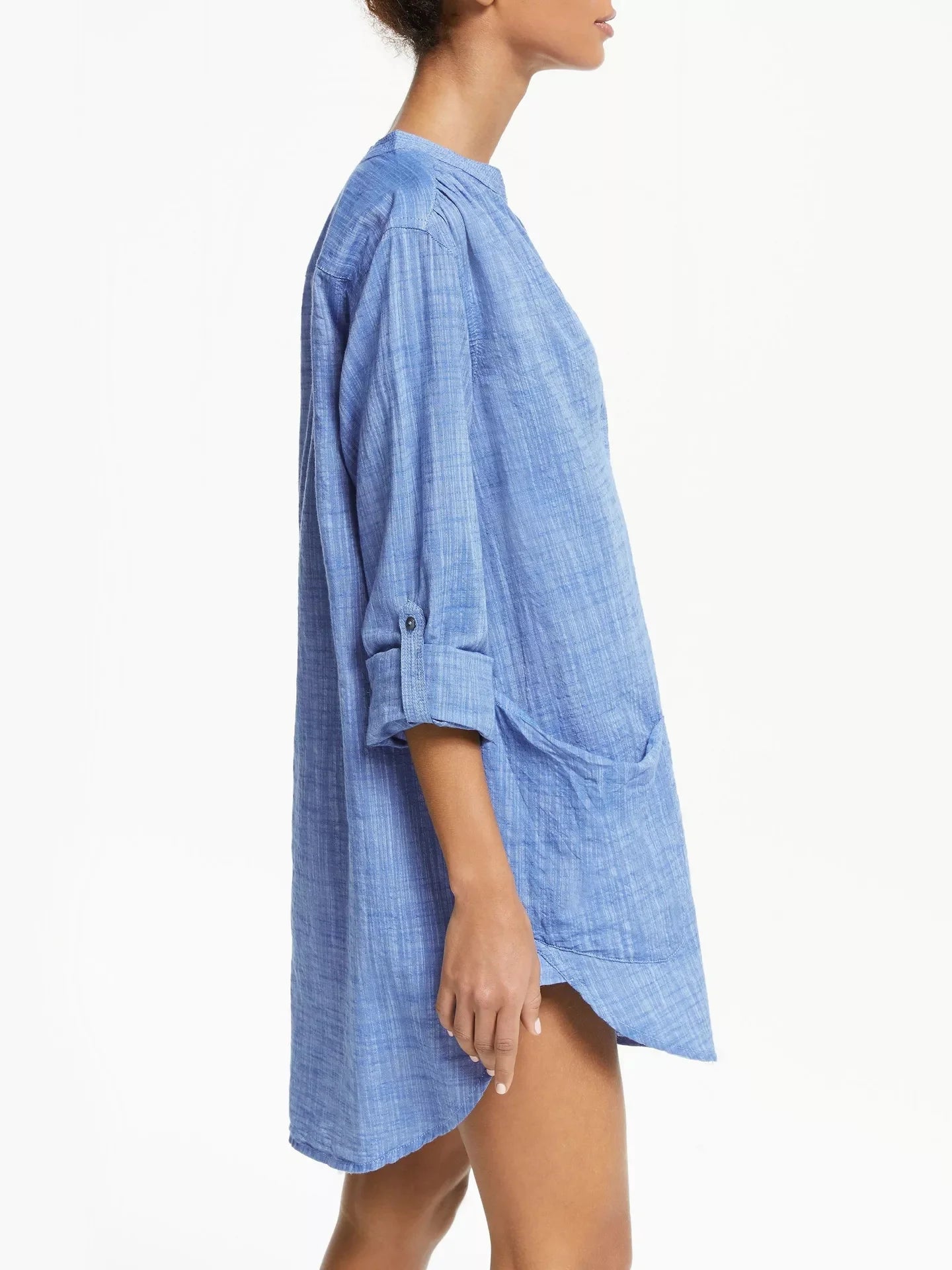 V-Neck Long Sleeve Beach Dress with Pockets for Women - Image 3