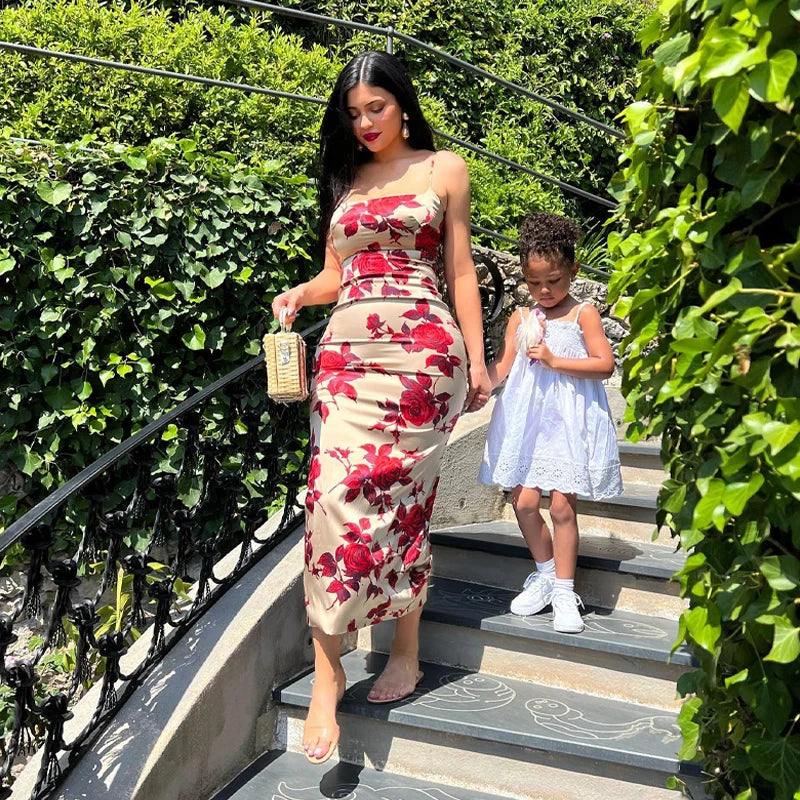 Floral Printed Bodycon Midi Dress for Summer Parties - Image 9