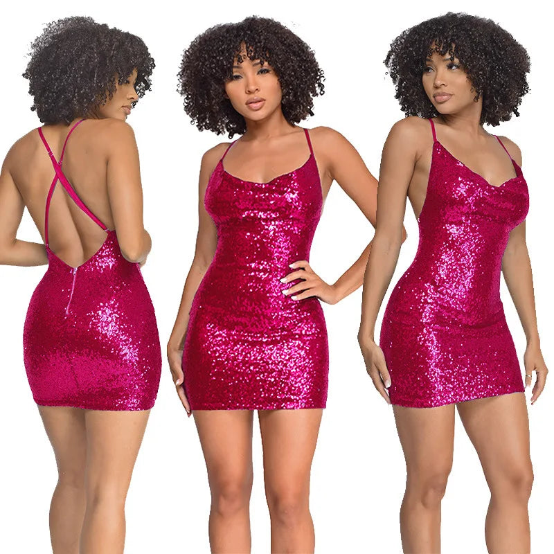 Plus Size Plum Red Sequin Dress for Formal Events - Image 19
