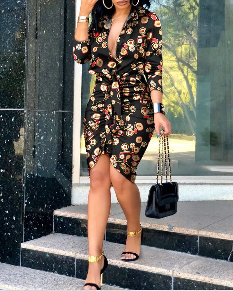 Elegant Deep V-Neck Bodycon Mini Dress for Women - Image 9