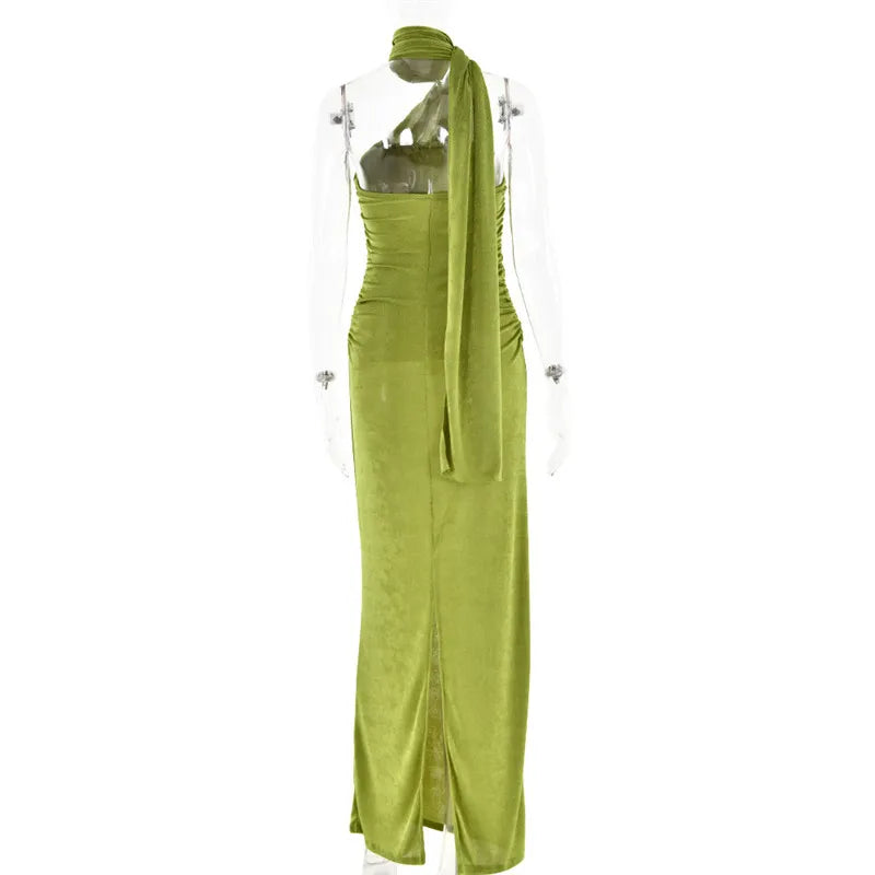 Elegant Halter Backless Maxi Dress for Women - Sleeveless Party Wear - Image 16