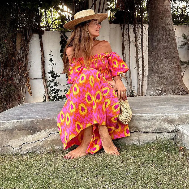 Stylish Off-Shoulder Ruffle Midi Dress for Summer Events - Image 23