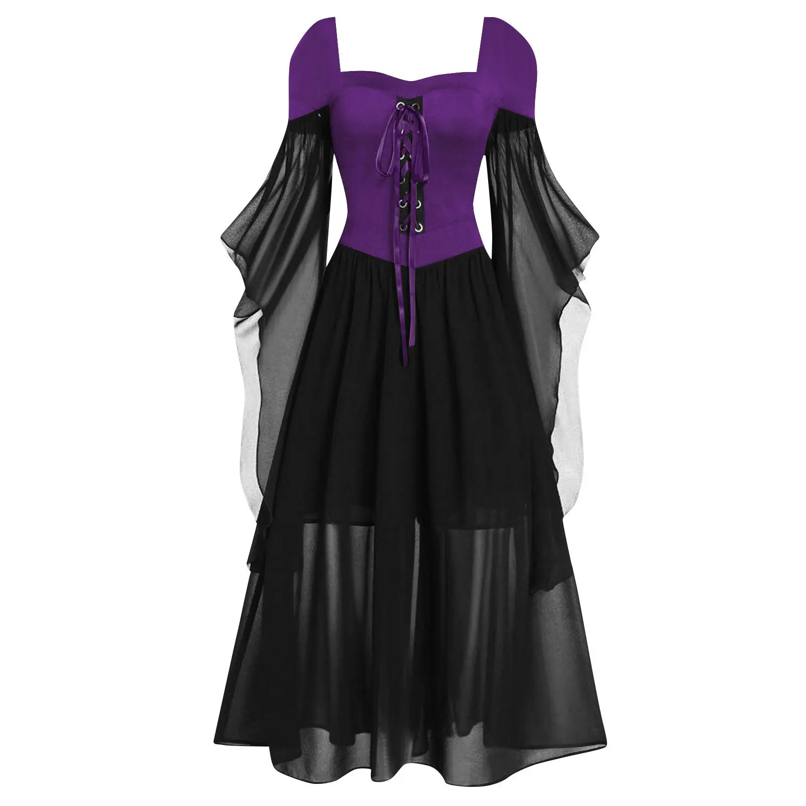 Gothic Off-Shoulder Halloween Witch Maxi Dress for Women - Image 19