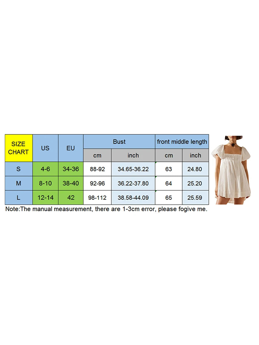 Chic Women's Summer Babydoll Puff Sleeve Dress - Image 8