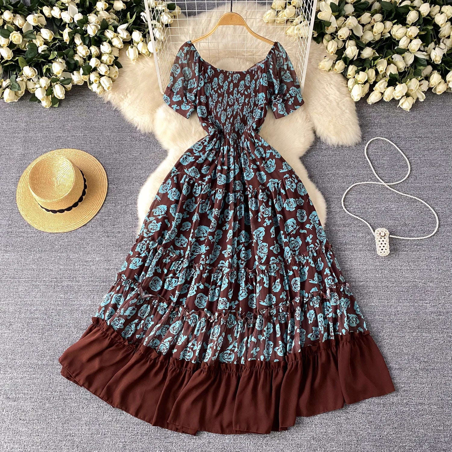 Floral V-neck Summer Beach Dress for Women - Image 11