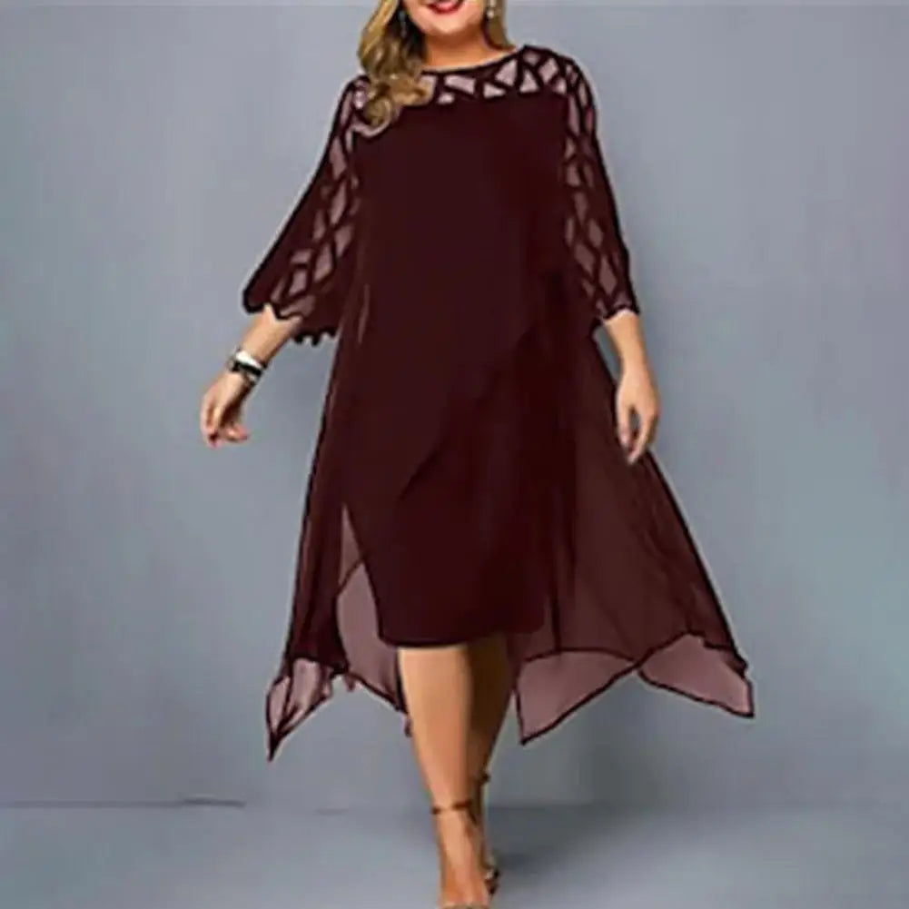 Sexy Plus Size Autumn Mesh Party Dress for Women - Image 7