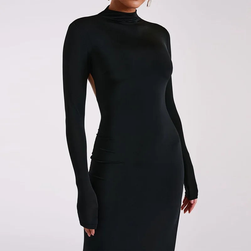 Elegant High Split Backless Maxi Dress for Women - Image 30