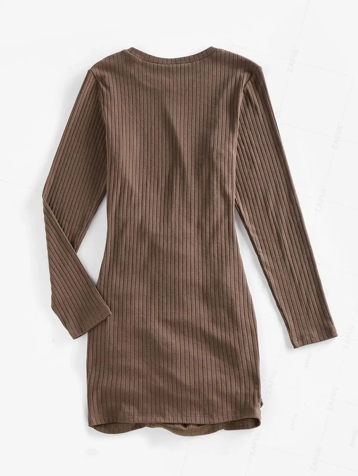 Stylish Ruched Ribbed Bodycon Mini Dress for Every Occasion - Image 3