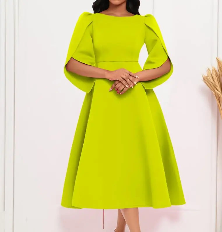 Elegant Summer Party Dress with Round Neck Design - Image 15