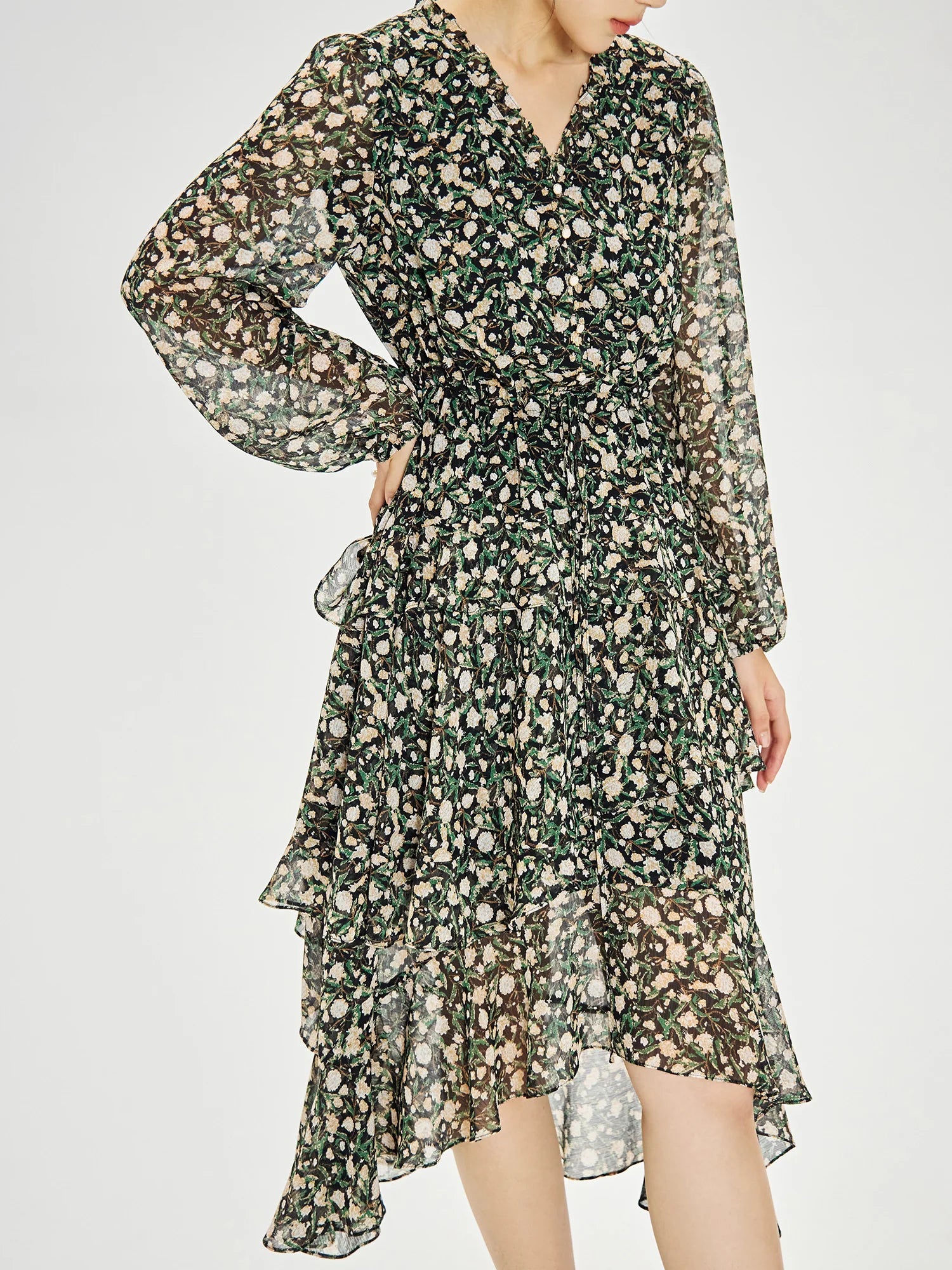 Elegant Retro Floral Autumn Dress for Women - Image 3