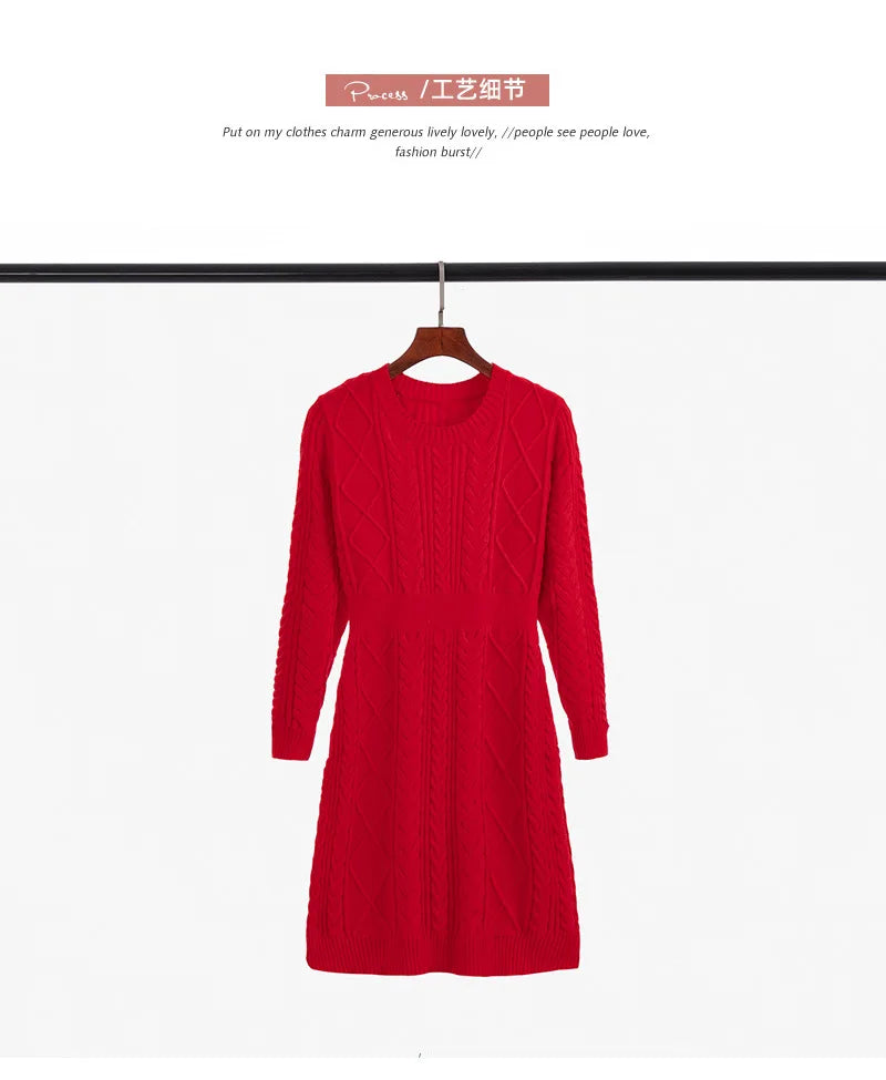 Soft Cozy Wool Knit Mini Dress for Autumn/Winter - Image 14