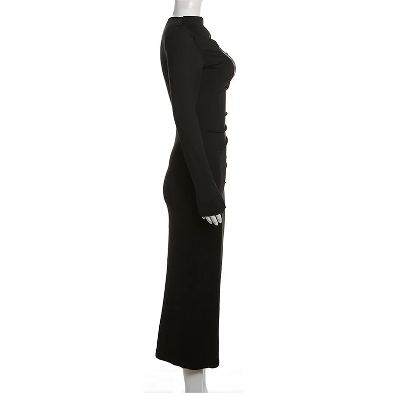Elegant Off-Shoulder Pleated Maxi Dress for Women - Image 15