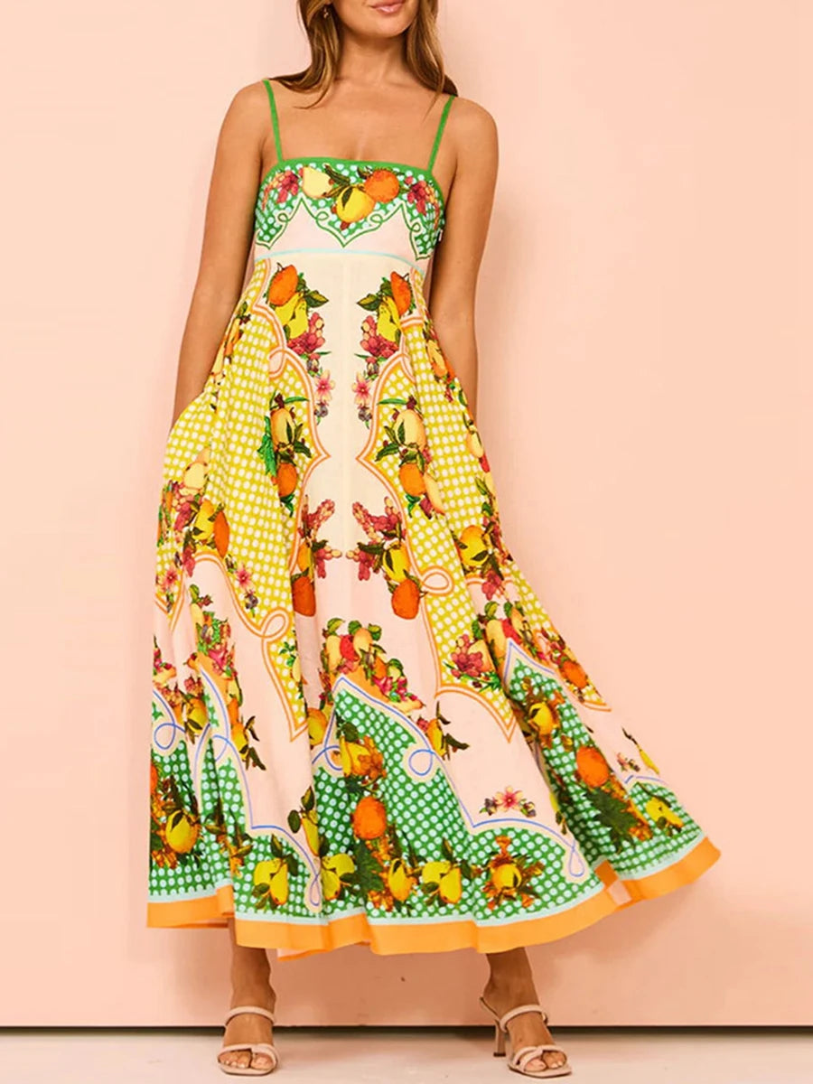 Floral Midi Slip Dress with Sleeveless Spaghetti Straps - Image 11