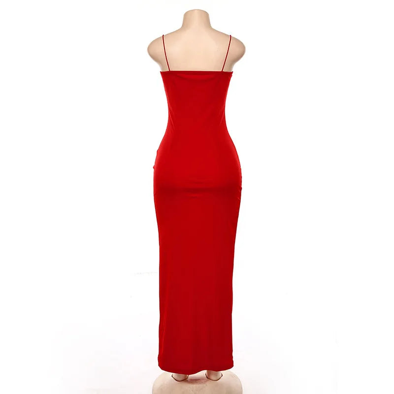 Elegant Sleeveless Bodycon Sundress with Side Split - Image 20