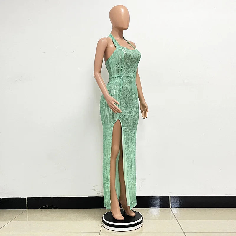 Elegant Criss-Cross Long Sleeve Evening Dress for Women - Image 108