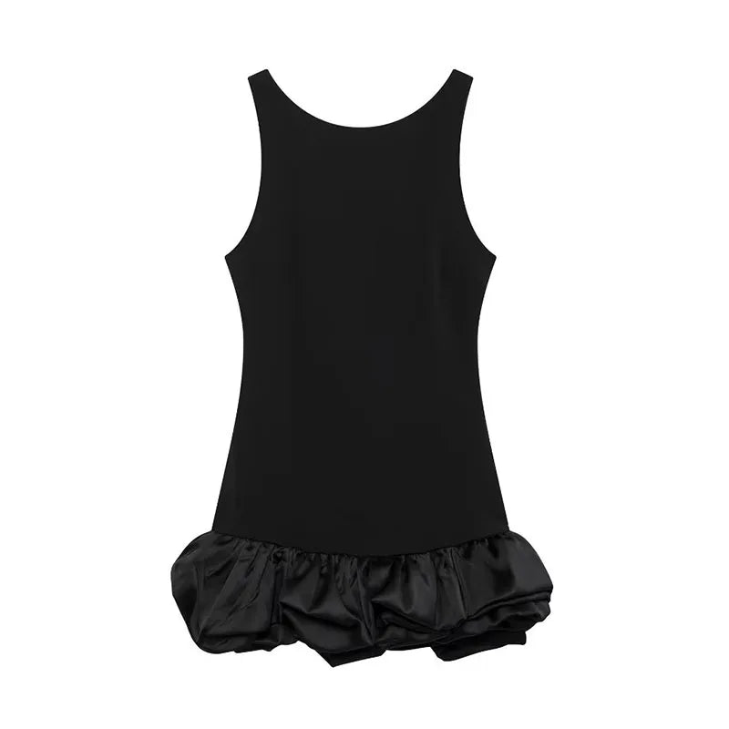 Elegant Backless Sleeveless Mini Dress with Fold Decor Detail - Image 39