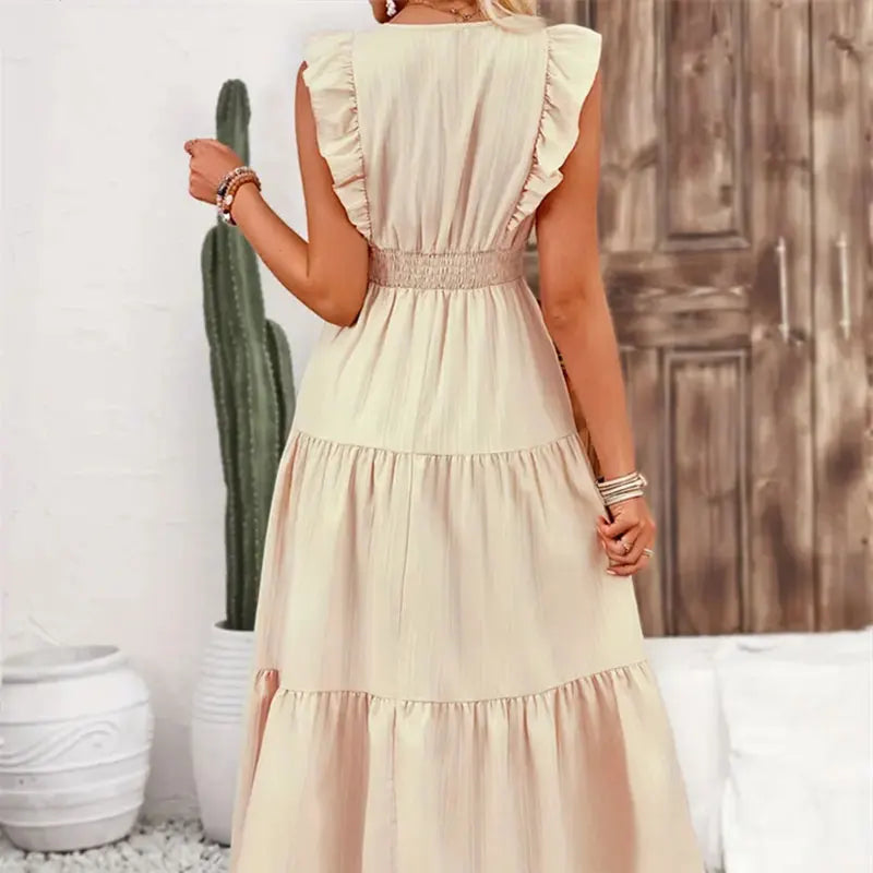 Casual Slim Fit Sleeveless A-Line Summer Dress - Image 4