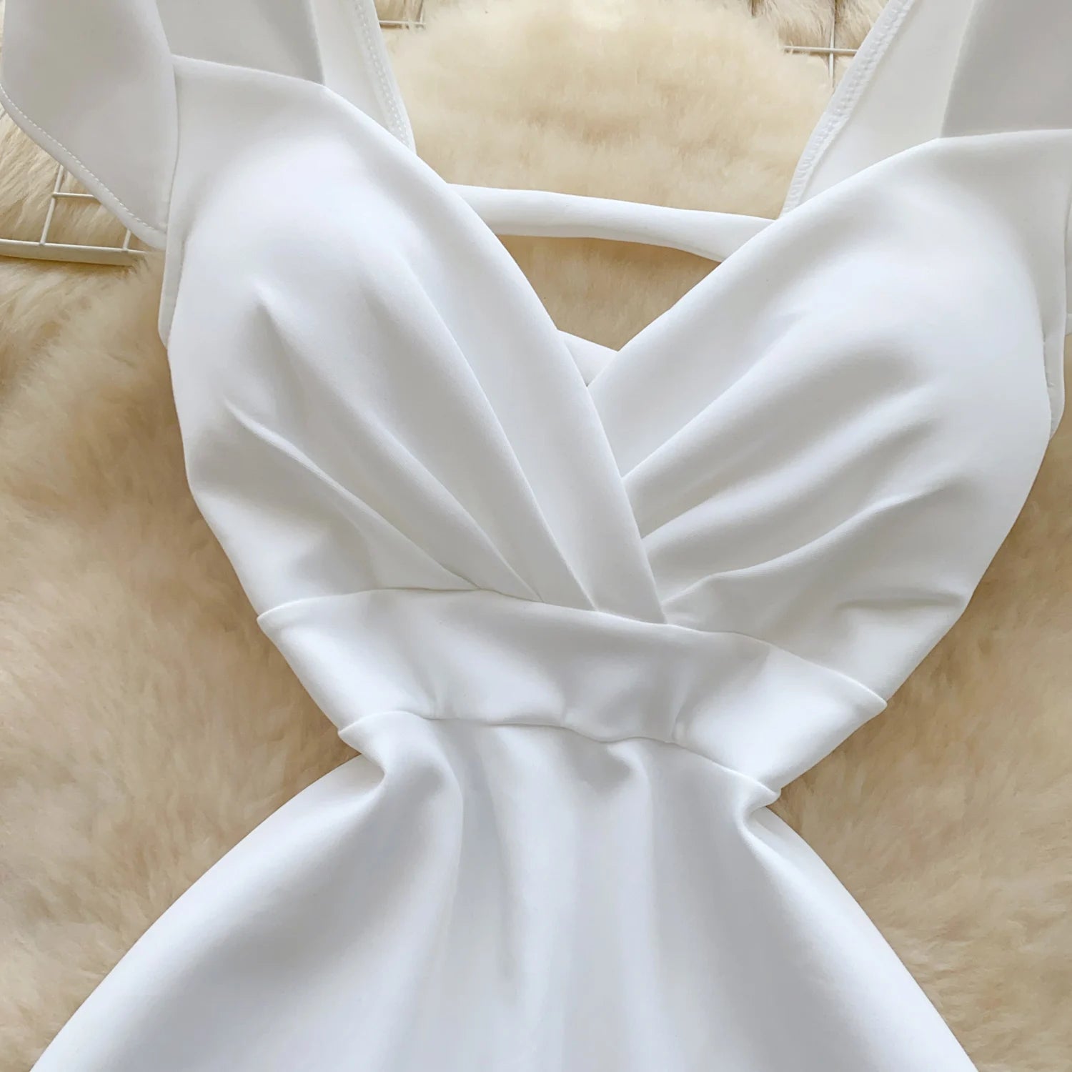 Chic A-Line Pleated Short Sleeve Evening Dress - Image 20
