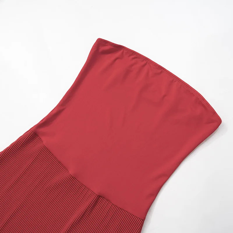 Elegant Strapless Bodycon Maxi Dress for Evening Events - Image 23