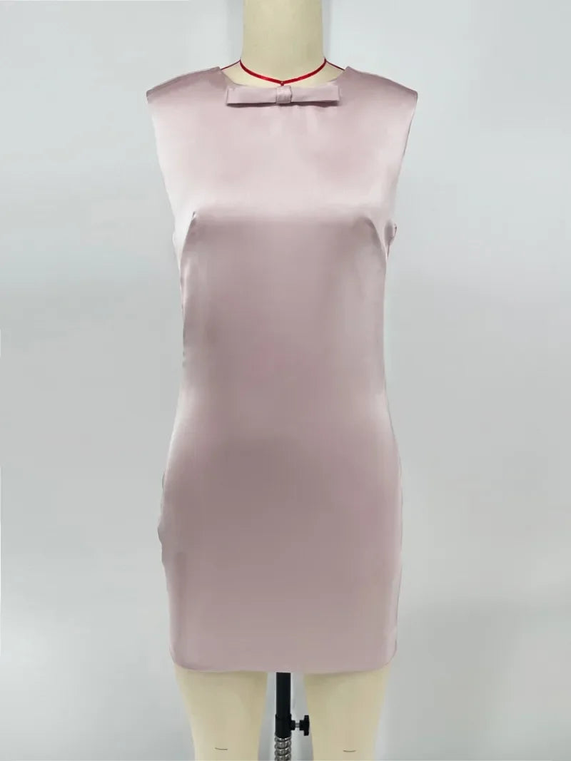 Elegant Backless Satin Mini Dress for Women - Perfect Party Wear - Image 12