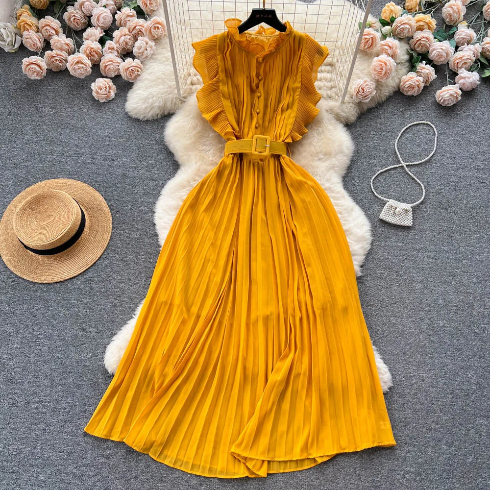 Chic Vintage Ruffled A-Line Summer Dress for Women - Image 17