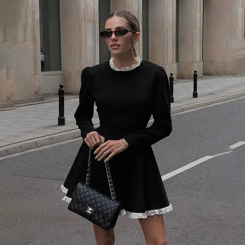 Spring Lace Dress: Slim Fit, High-Waist, Long Sleeves - Image 15