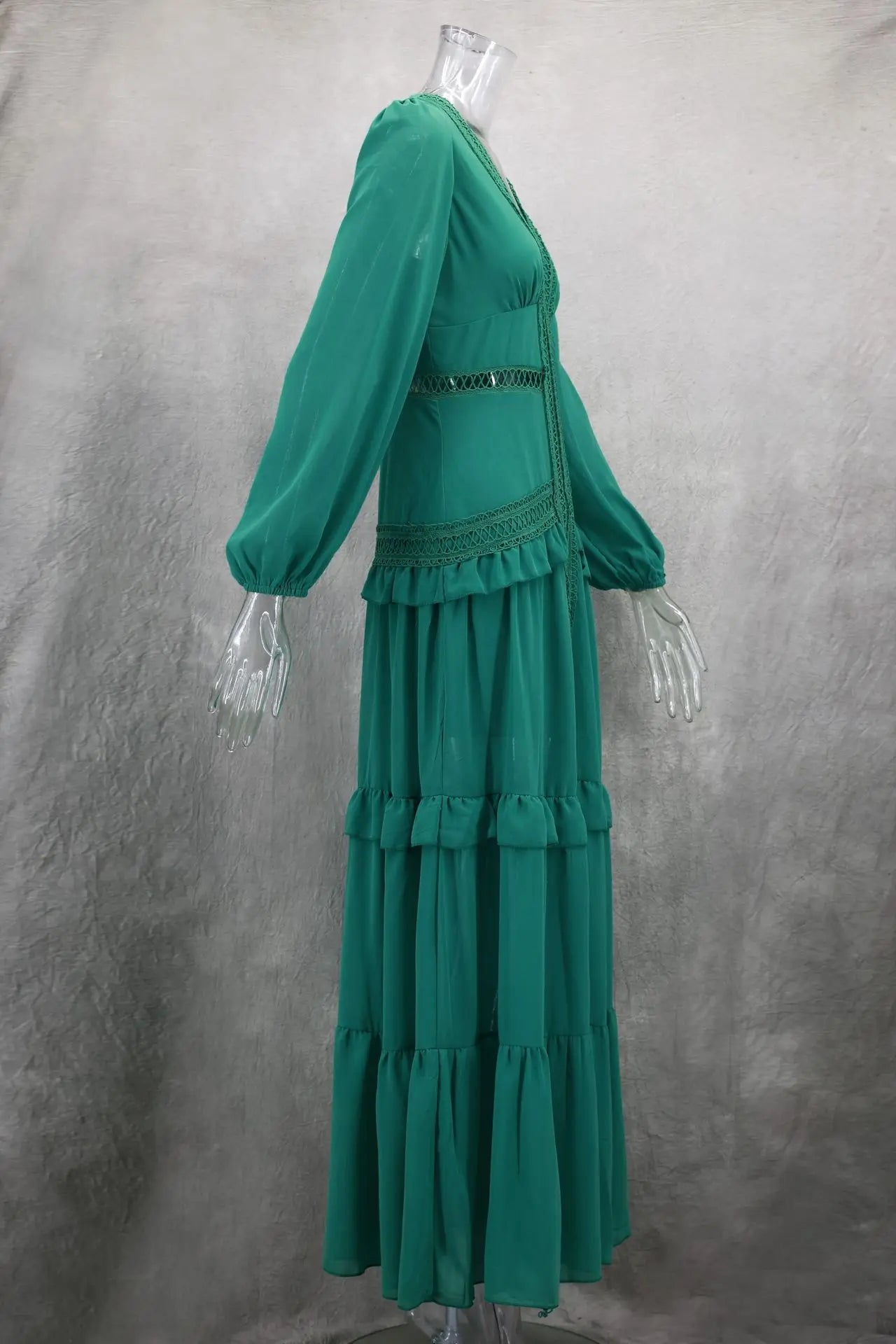 Women's Long Sleeve V-Neck Maxi Dress for Parties - Image 15