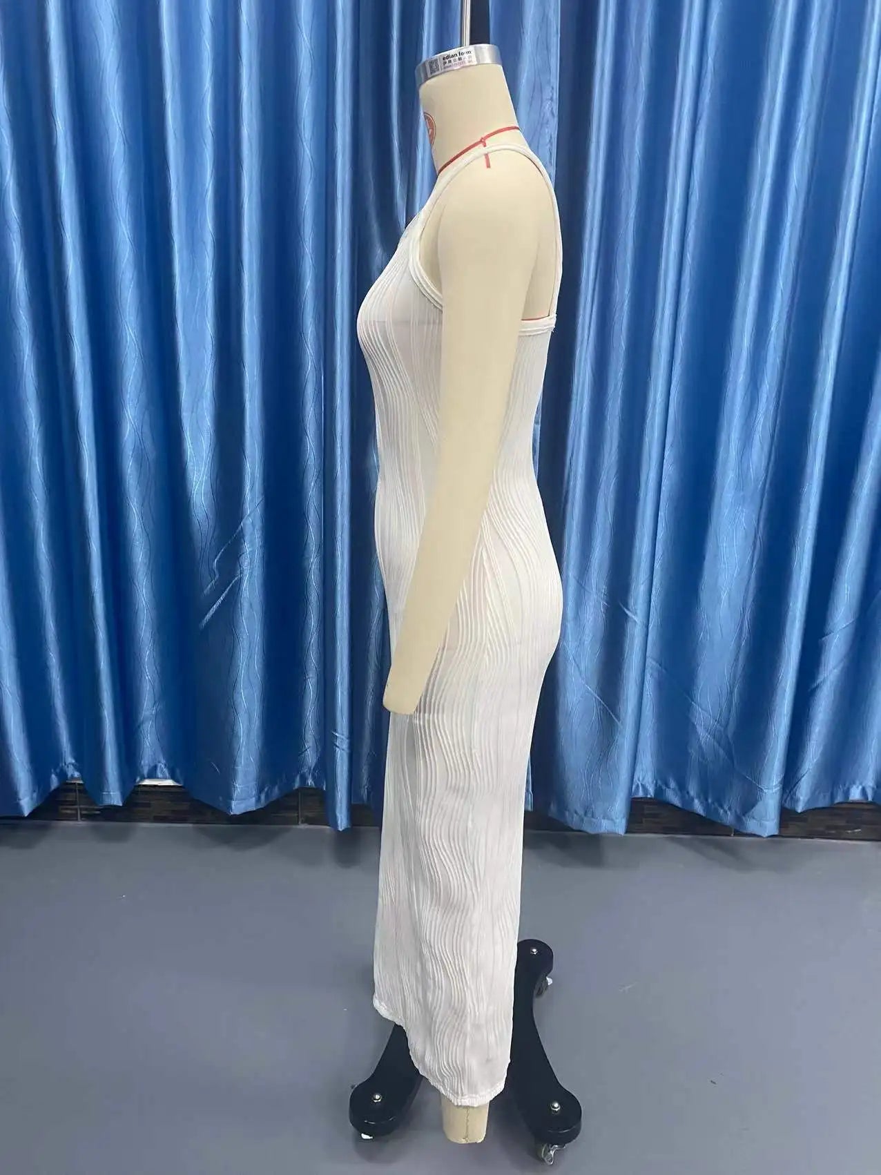 Summer Women's Casual Stripe V Neck Dress - Image 10