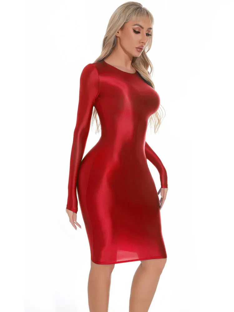 Satin Bodycon Wrap Dresses for Women - Chic Night Out