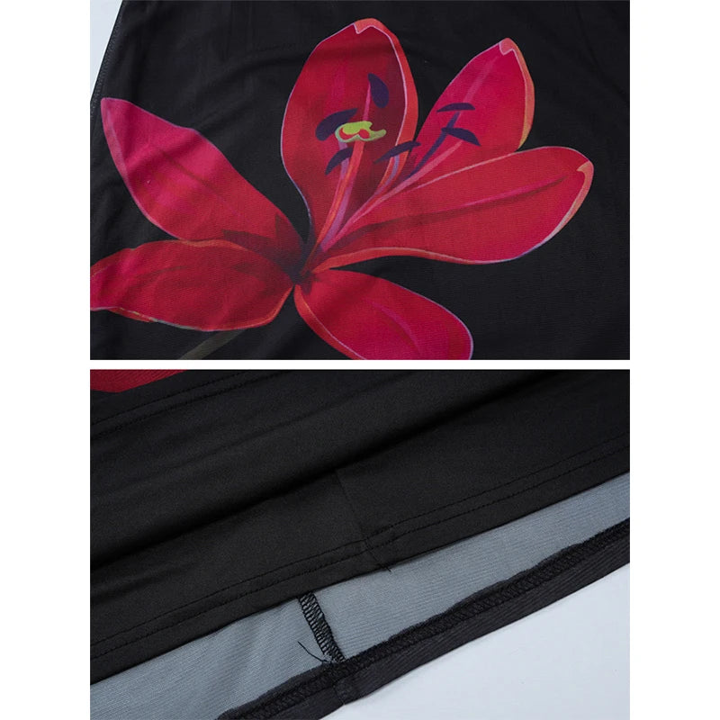 Floral Mesh Strapless Dress for Summer Beach Vacations - Image 6