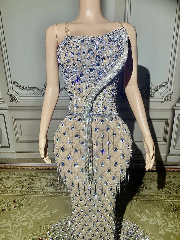 Elegant Beaded Tulle Evening Dress for Prom & Weddings - Image 12