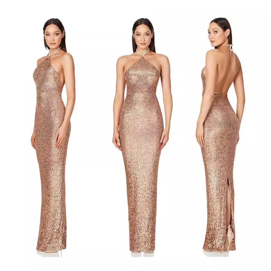 Elegant Sequin Long Dress for Weddings and Prom - Image 6