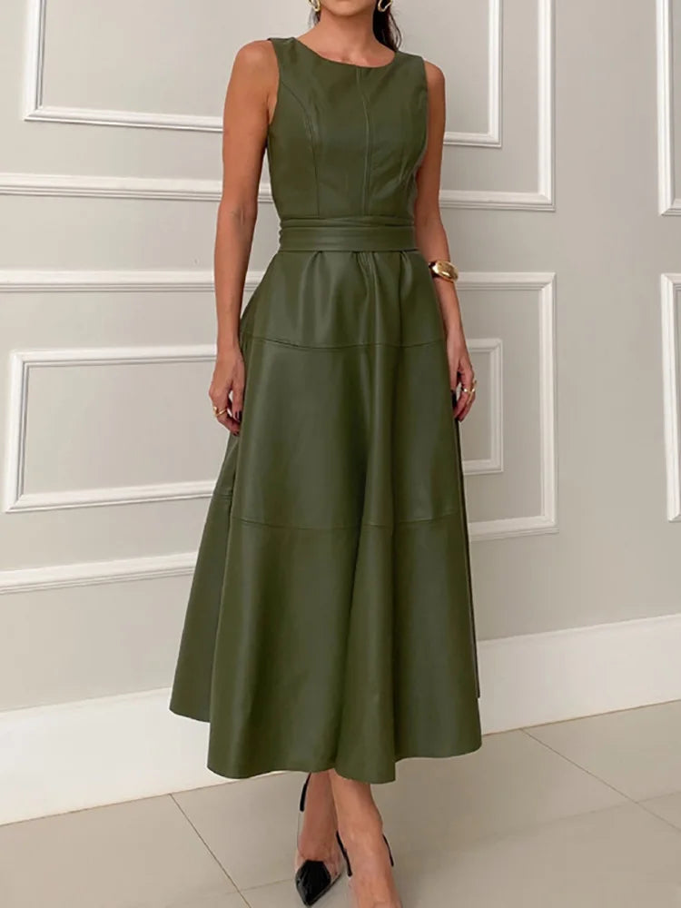 Elegant Sleeveless Patchwork Maxi Dress for Spring & Summer - Image 8
