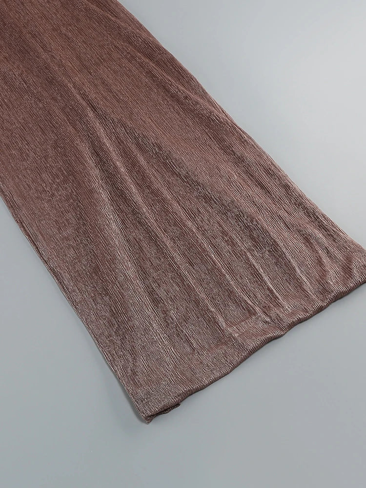 Elegant Brown Glitter One Shoulder Bodycon Maxi Dress - Image 21