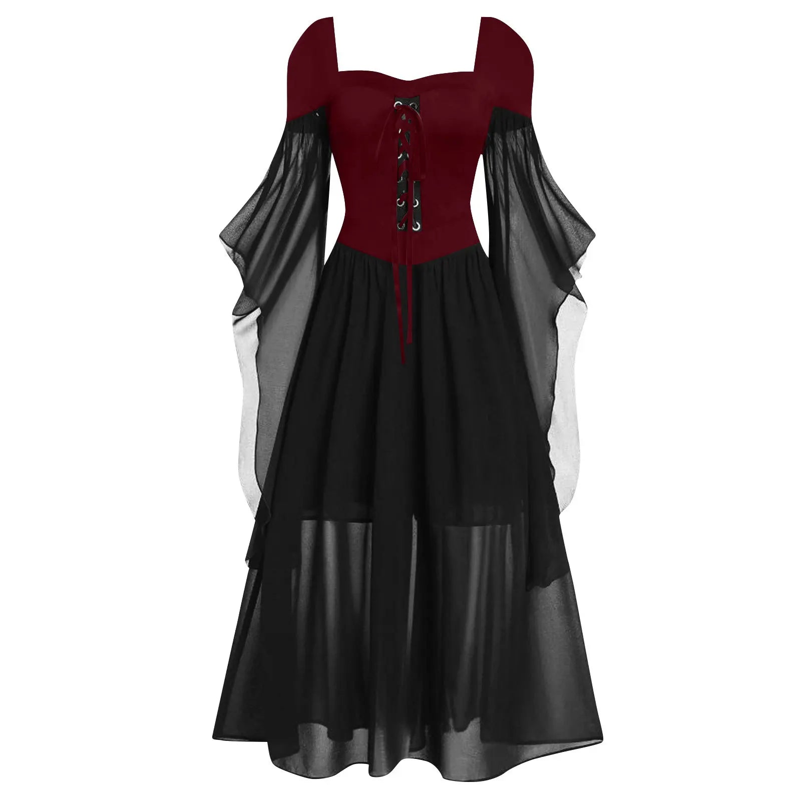 Gothic Off-Shoulder Halloween Witch Maxi Dress for Women - Image 22