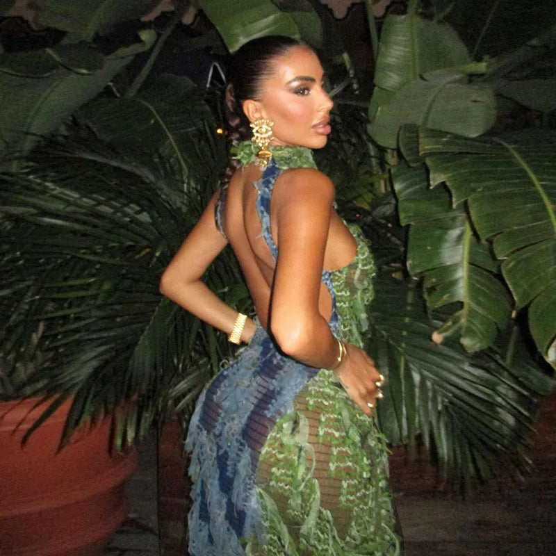 Chic Backless Tassel Mesh Maxi Dress for Parties - Image 17