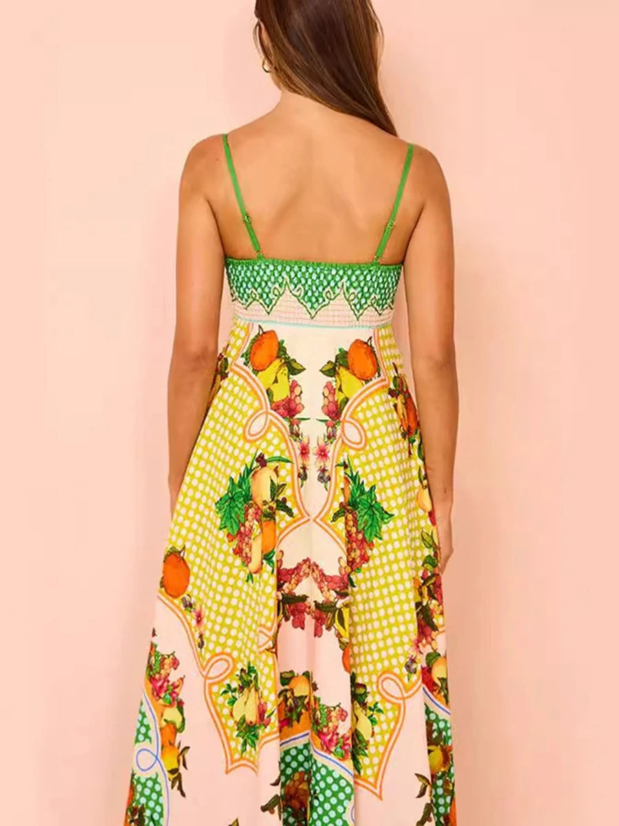 Floral Midi Slip Dress with Sleeveless Spaghetti Straps - Image 5