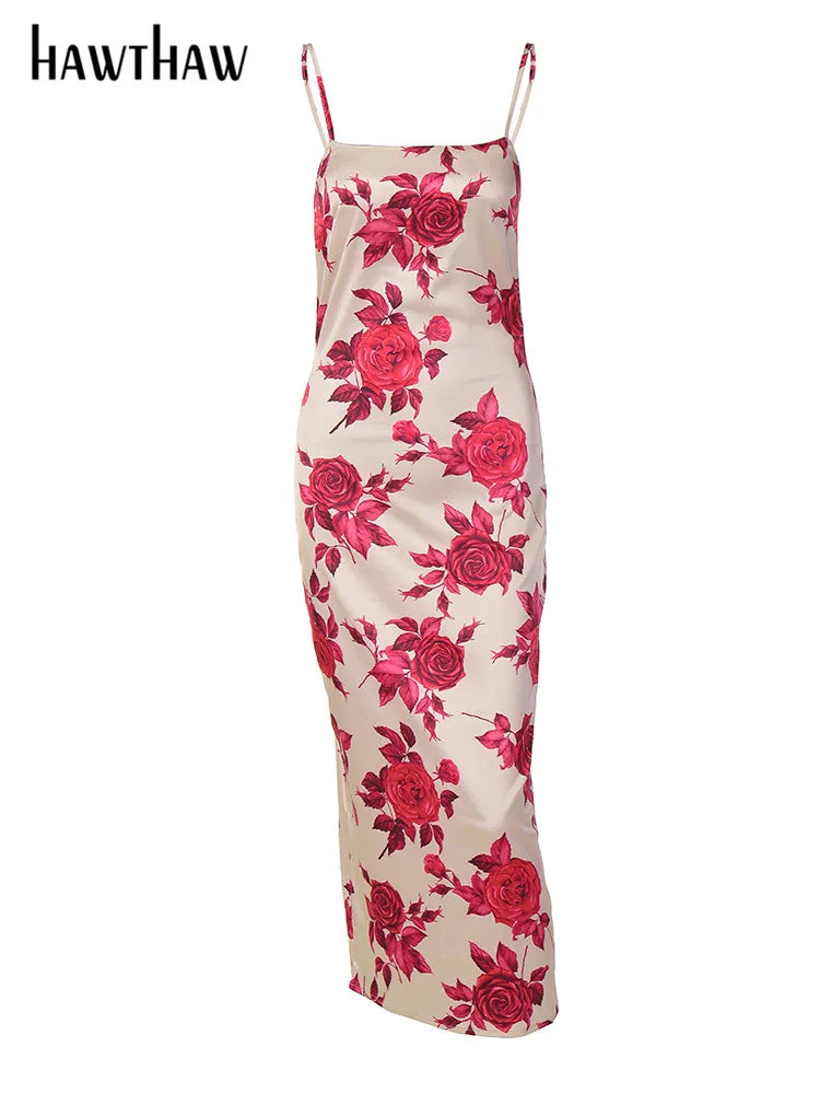 Floral Printed Bodycon Midi Dress for Summer Parties - Image 7