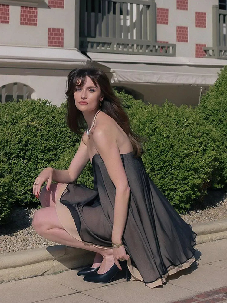 Chic Off-Shoulder Backless Mini Dress for Women - Image 4