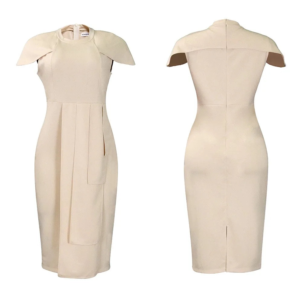Elegant Solid Sheath Dress for Professional Women - Image 78