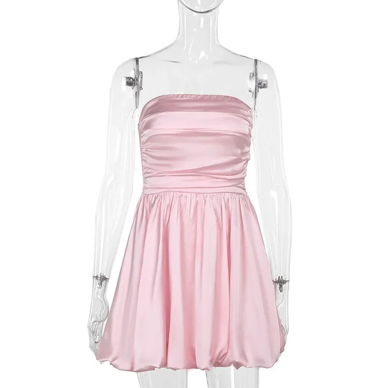 Elegant Off-Shoulder Pleated Mini Dress for Women - Image 13