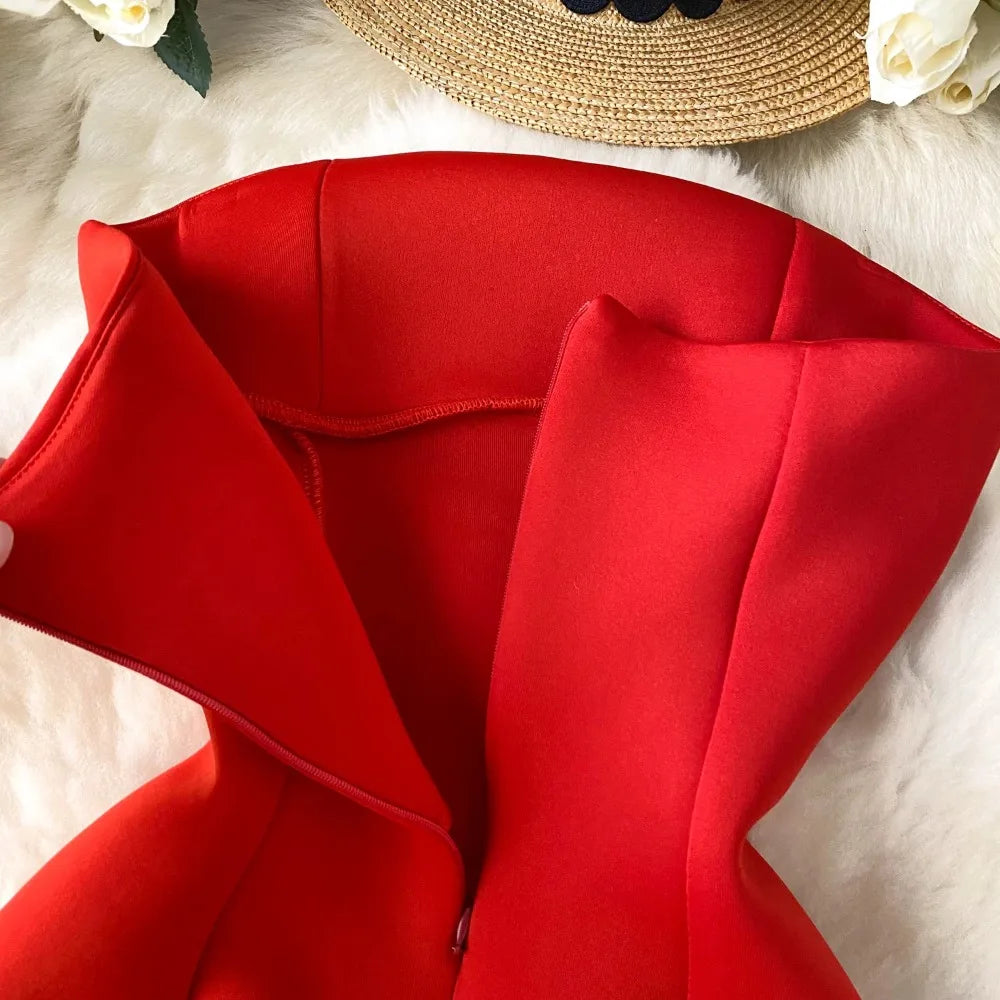 Elegant Off-Shoulder Sleeveless Puff Dress for Summer Parties - Image 6