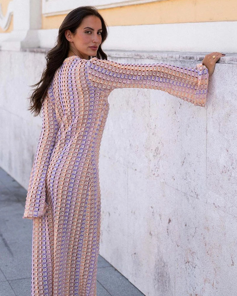 Elegant Deep V Neck Bohemian Maxi Dress for Women - Image 28