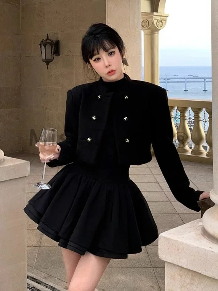 Elegant Black Patchwork Mini Dress for Women - Image 5