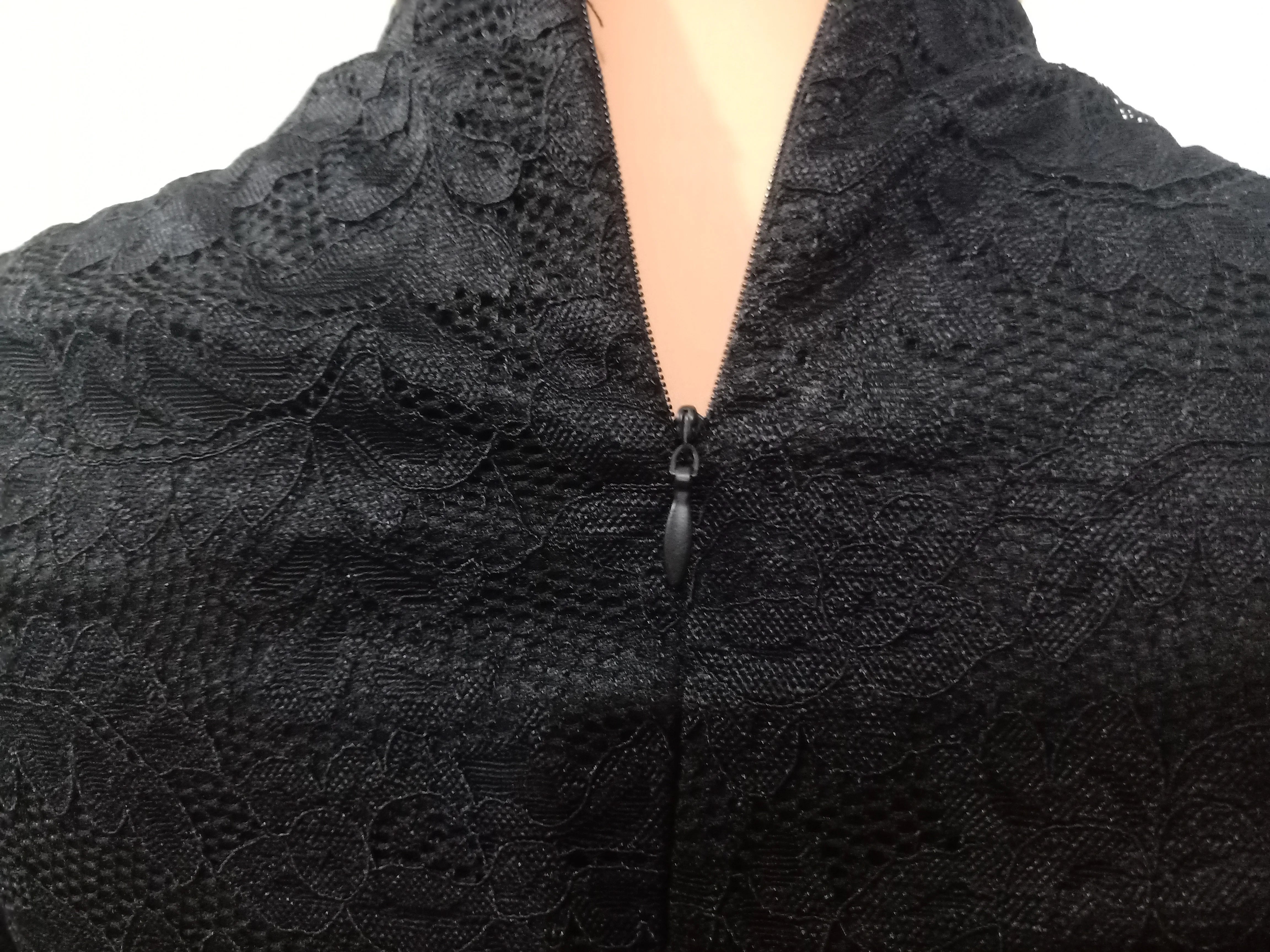 V-Shaped Collar Lace Mini Dress with Long Sleeves - Image 16