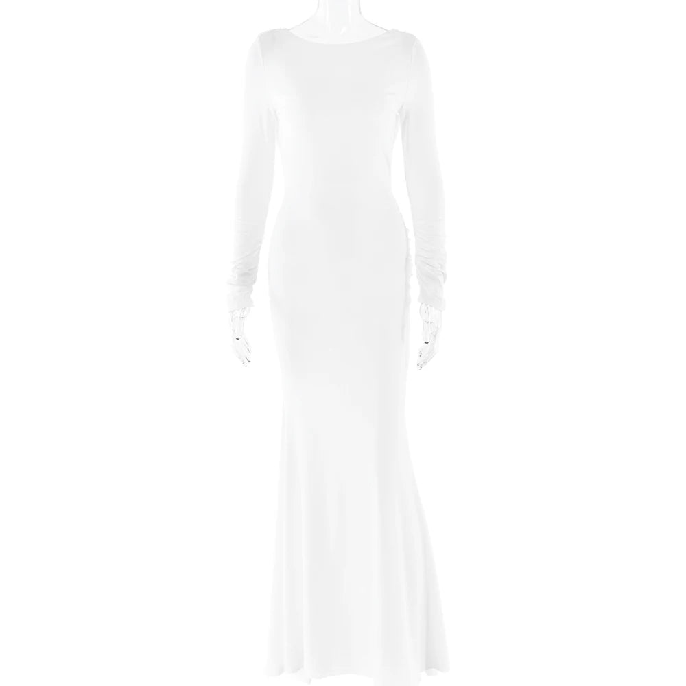 Elegant Backless Long Sleeve Bodycon Dress for Parties - Image 10