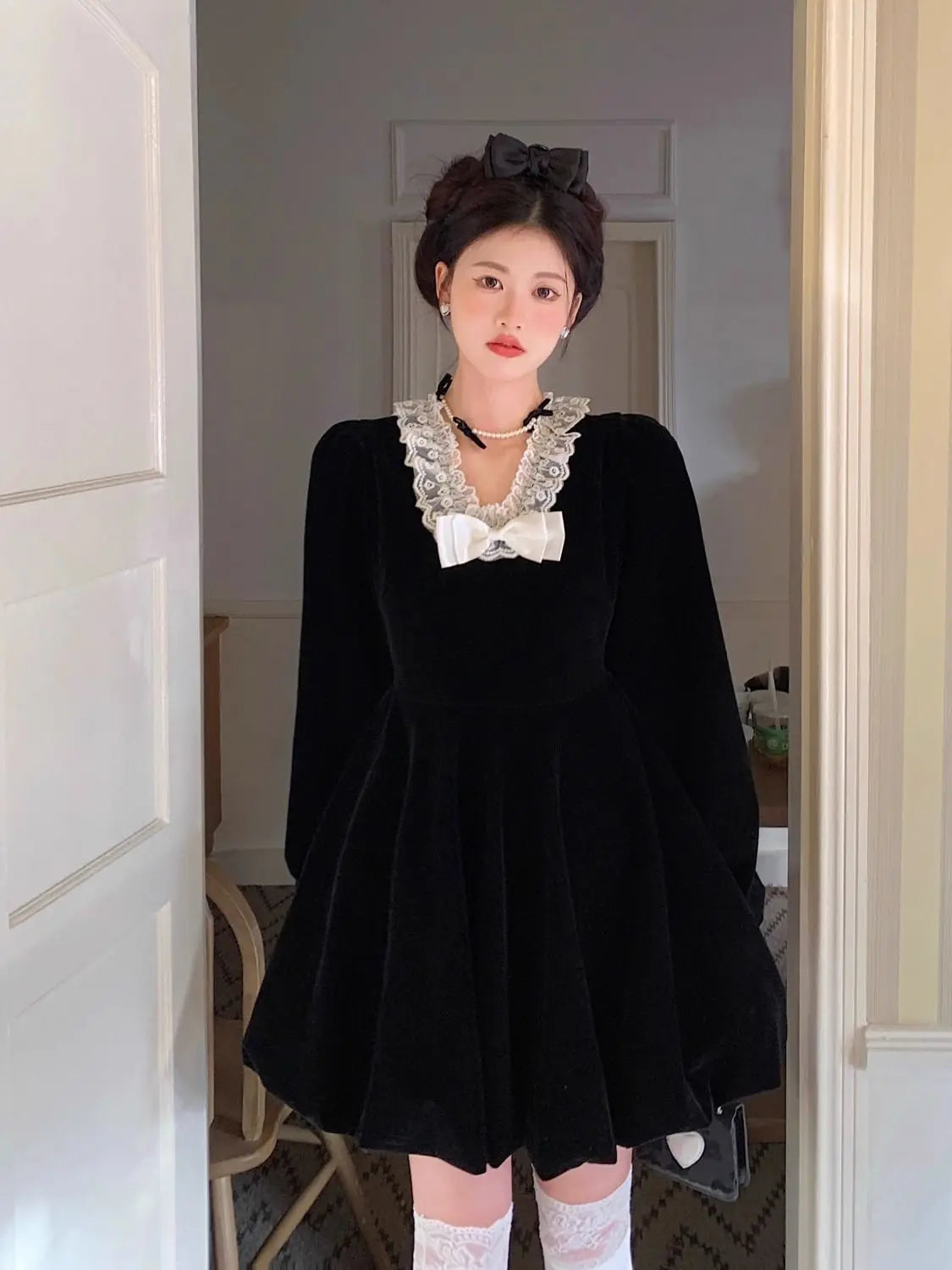 Chic Plus Size Autumn-Winter Black Dress for Curvy Figures - Image 18